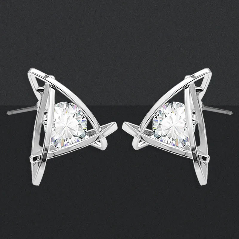 Модные милые серьги гвоздики с посеребренным покрытием очаровательные для ушей