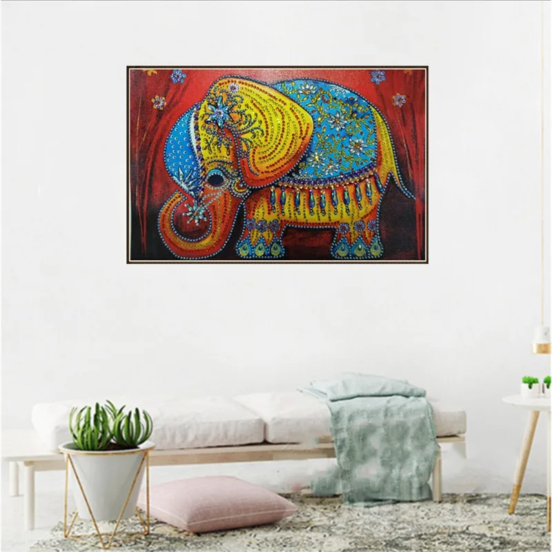 5D DIY Diamond Embroidery Animal Special Shaped Painting Elephant Rhinestone Round Crystal Sale Gift Home Decor | Дом и сад