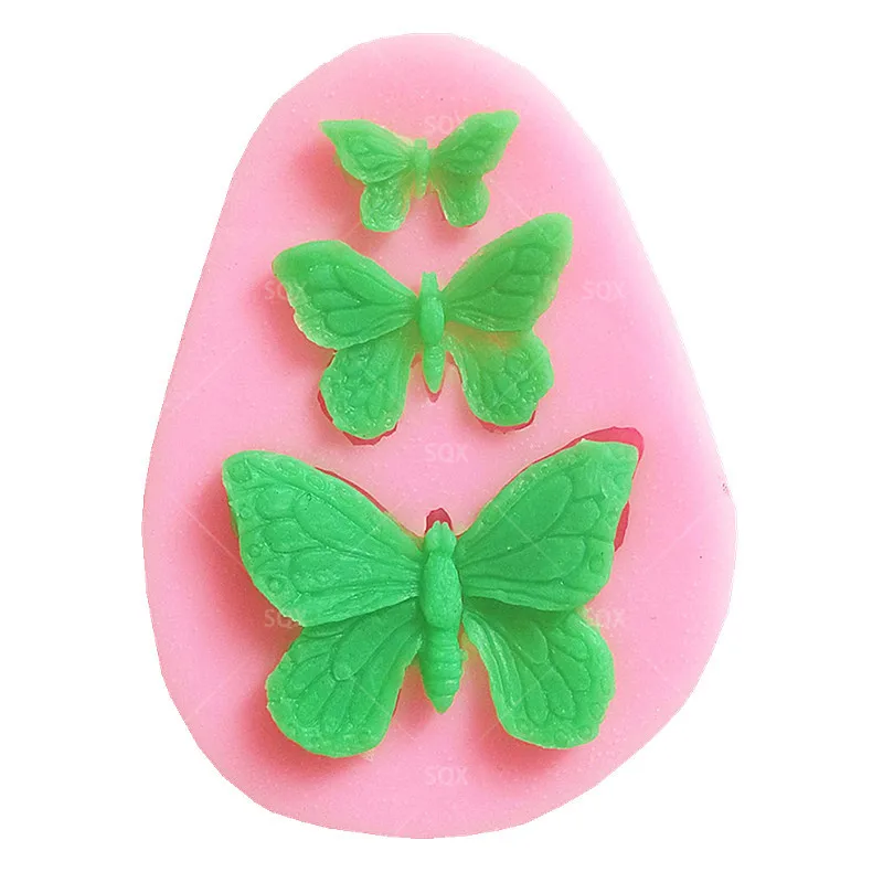 3 шт. силиконовая форма бабочки мыло формы смола глина свеча шоколада Fondant