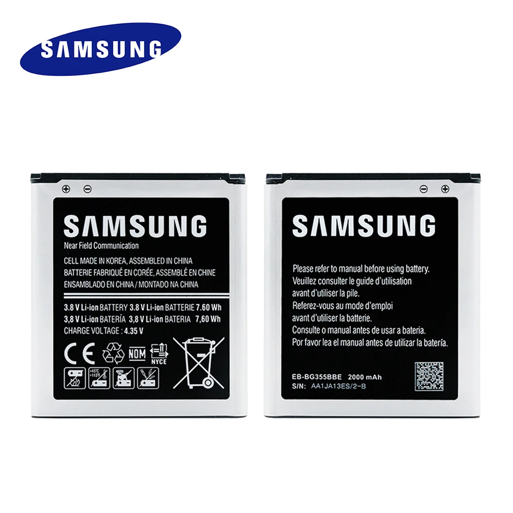 Оригинальный EB-BG355BBE батареи для Samsung Galaxy Core 2 2000 мАч G355 SM-G3556D G3558 Сменный