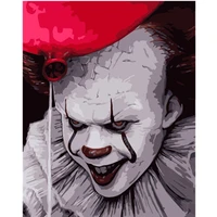 painting by numbers diy dropshipping 40x50 60x75cm entertainment horror clown figure canvas wedding decoration art picture gift