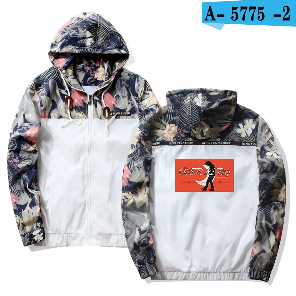 white Frdun Tommee Lil Peep Sad куртки с капюшоном ветровка мужские куртки пальто толстовка мужская хип-хоп на молнии легкие куртки бомбер - Цвет: white