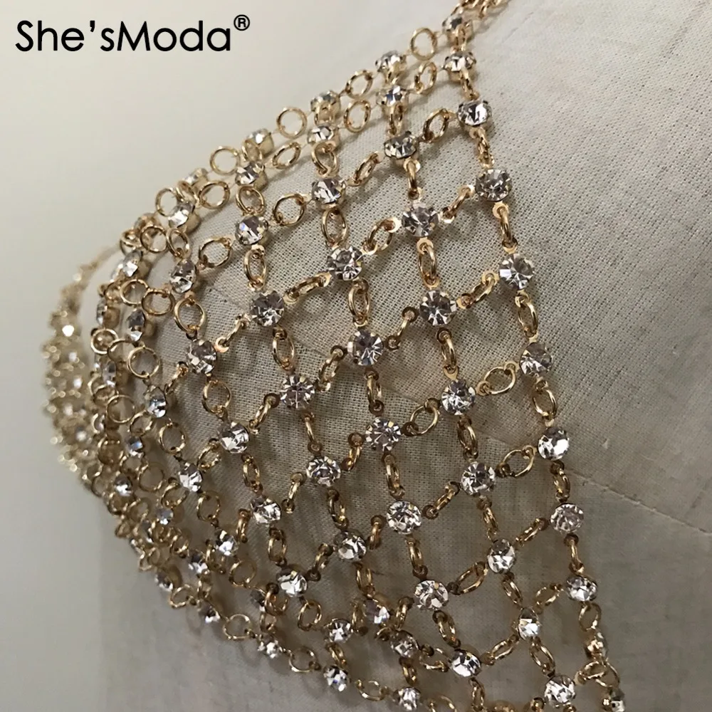 Женский бюстгальтер She'sModa роскошное ювелирное изделие с золотыми бриллиантами