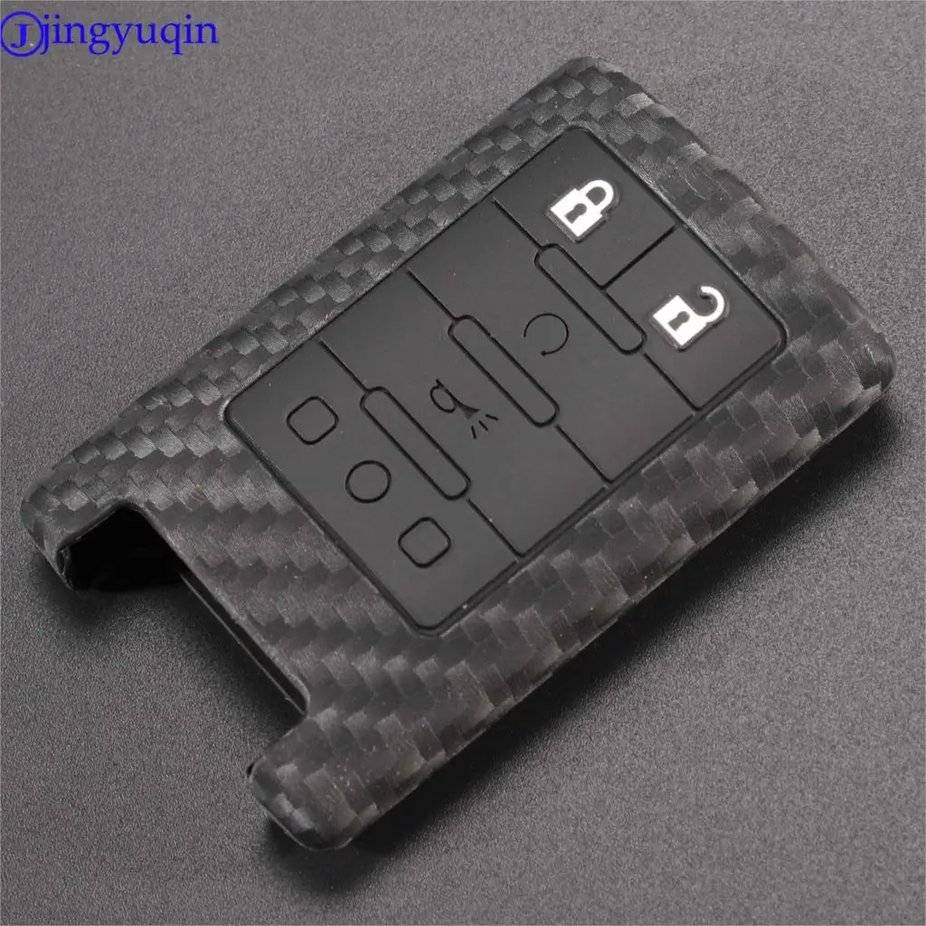 jingyuqin Carbon Fiber Patten Silicone Car Key Shell For Cadillac SLS CTS ATS SRX XTS Seville Escalade Case Cover | Автомобили и