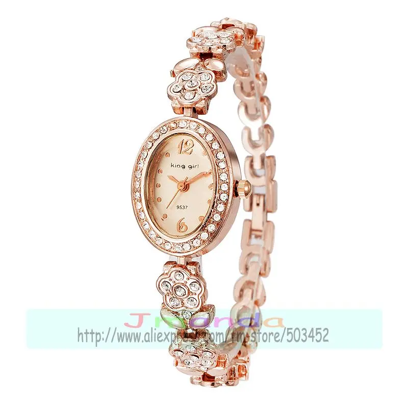 100 шт./лот женский браслет с круглым циферблатом и ремешком из сплава | Наручные