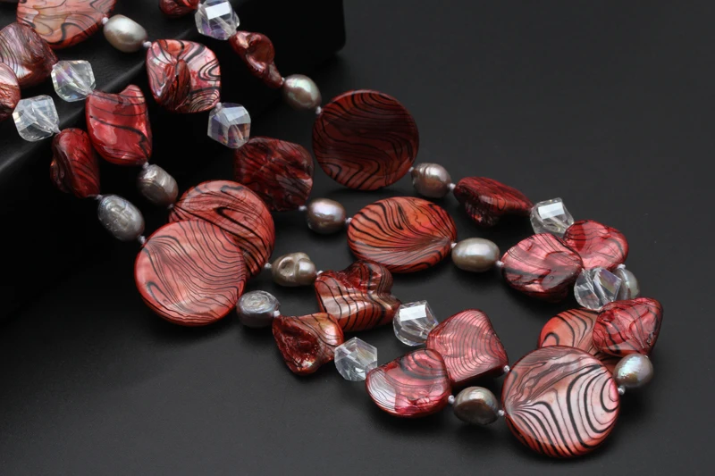 Fashion natural freshwater pearl necklace for women long mother of pearl necklace bohemia Baroque sweater necklace gift