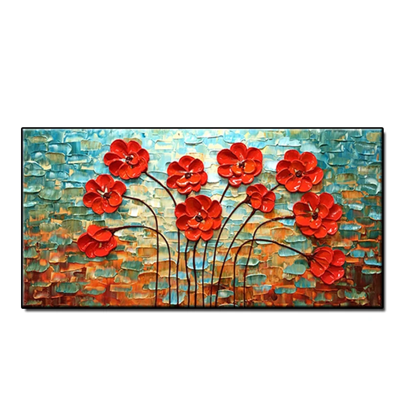 

Free Shipping Hand Painted Flower Oil Painting Wall Art Handmade Modern Newest Canvas Wall Art Unframed Painting Home Decoration