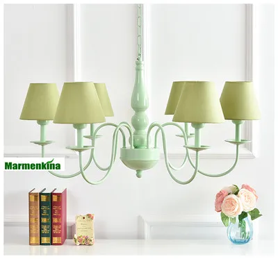 

Cloth chandelier Mediterranean European simple chandelier wrought iron dining room living room bedroom study interior lighting