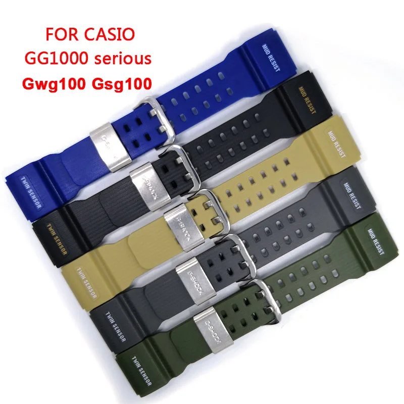 Для часы Casio часов силиконвые резинки для объектива с оптическими зумом GG1000 Gwg100