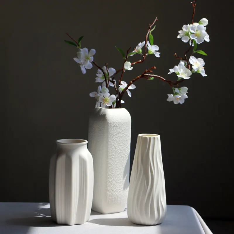 Современная Минималистичная маленькая свежая белая керамическая ваза украшения