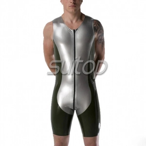 

Suitop latex tracking suit rubber latex sexy fetish zentai suit for men