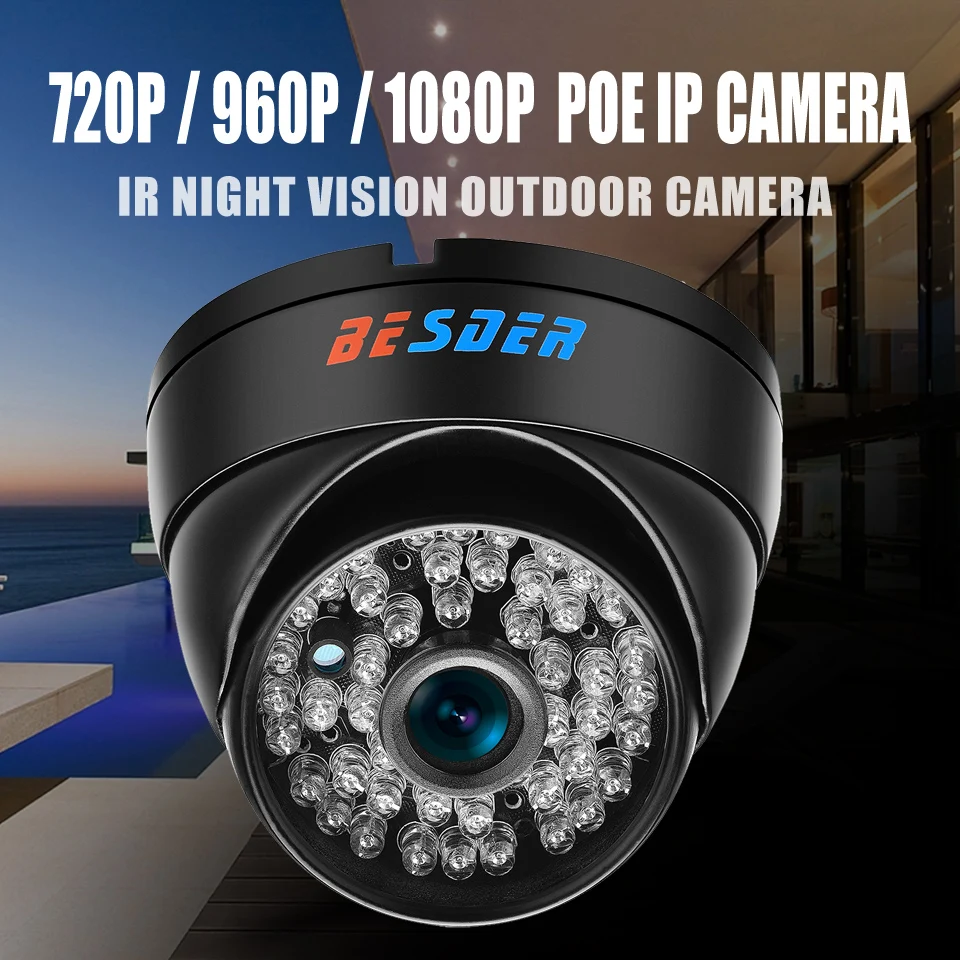 IP камера BESDER POE48V 720P/960P/1080P уличная металлическая Водонепроницаемая P2P ONVIF RTSP с