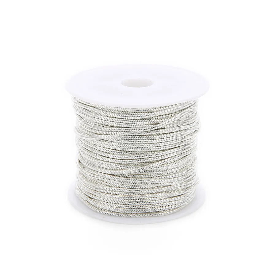 Silver Ckysee 10 ярдов/партия, золотой, черный цвет, металлическая медная цепочка со змеей, ожерелье, диаметр 1,5 мм, объемные цепочки для изготовления ожерелья своими руками - Окраска металла: Silver