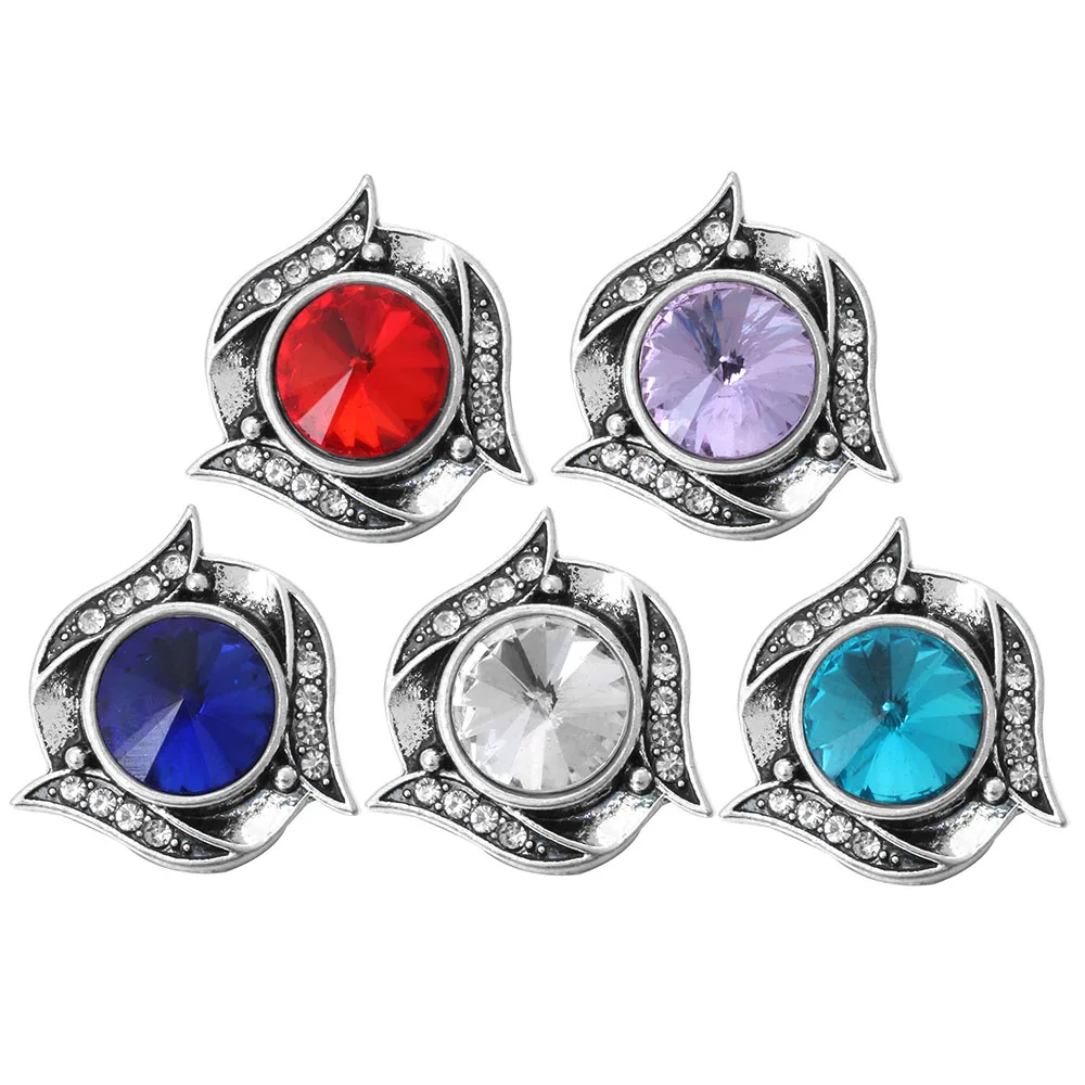 

10pcs/lot Wholesale Snap Jewelry Colorful Flower Metal Snap Buttons Fit 18mm Snap Bracelet Necklace for Women Button Jewelry