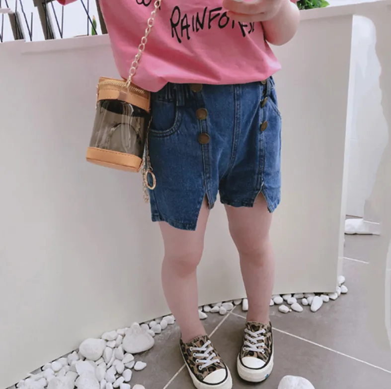 Джинсовые шорты для девочек лето 2019 джинсовые маленьких детские ковбойские