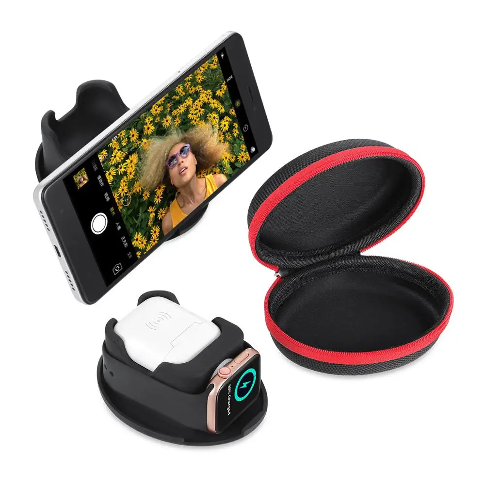 Дорожная Подставка для зарядки док станция чехол Apple Watch/Airpods жесткий ящик