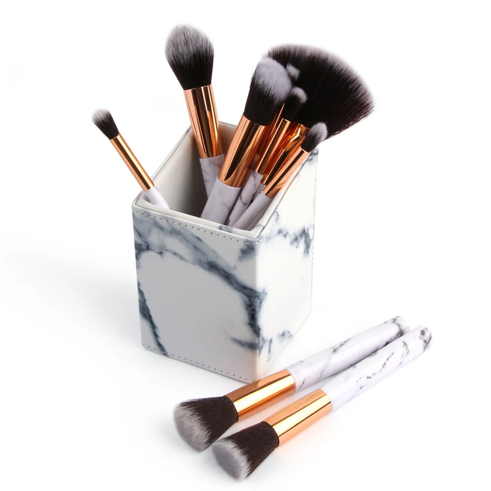 Marbling дизайнерский ящик для хранения кистей макияжа простой портативный PU