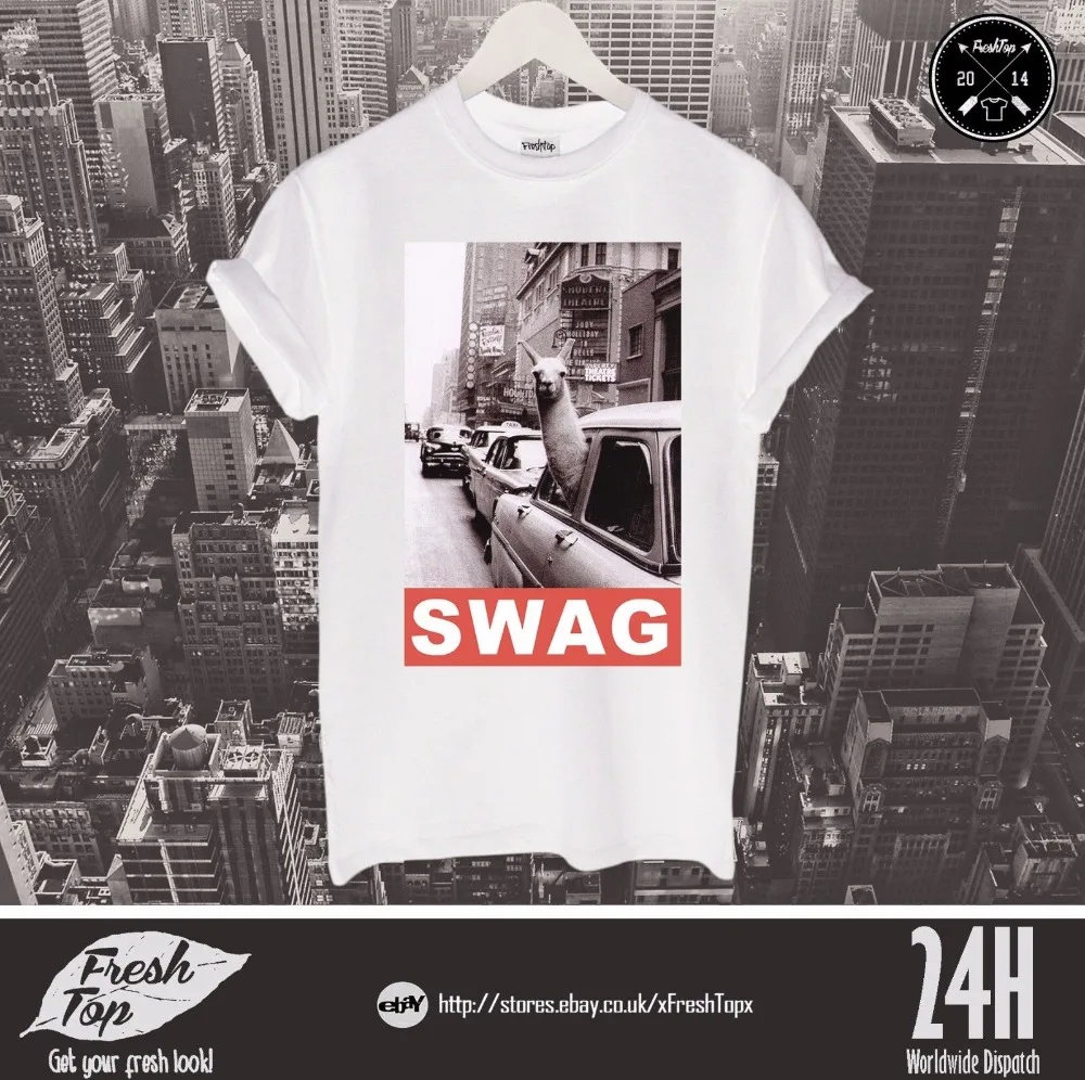 2019 горячая Распродажа 100% хлопок Swag Альпака с такси Нью Йорк Лондон Футболка