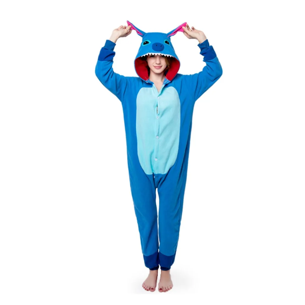 Из Полар флиса унисекс для взрослых животных Kigurumi пижамы костюм Косплэй стежка