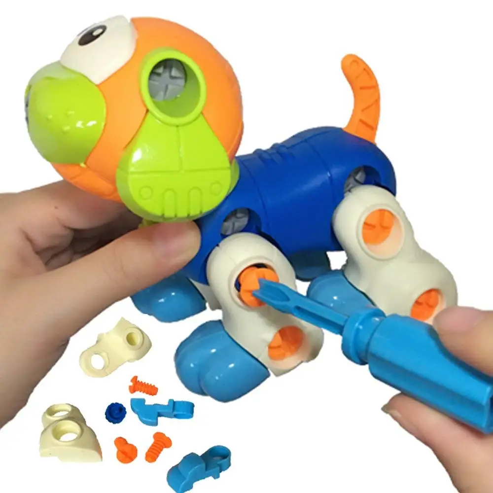Разделите игрушки для детей, DIY разборка сборочные игрушки для детей кошка собака и динозавр конструктор для детей развивающие игрушки