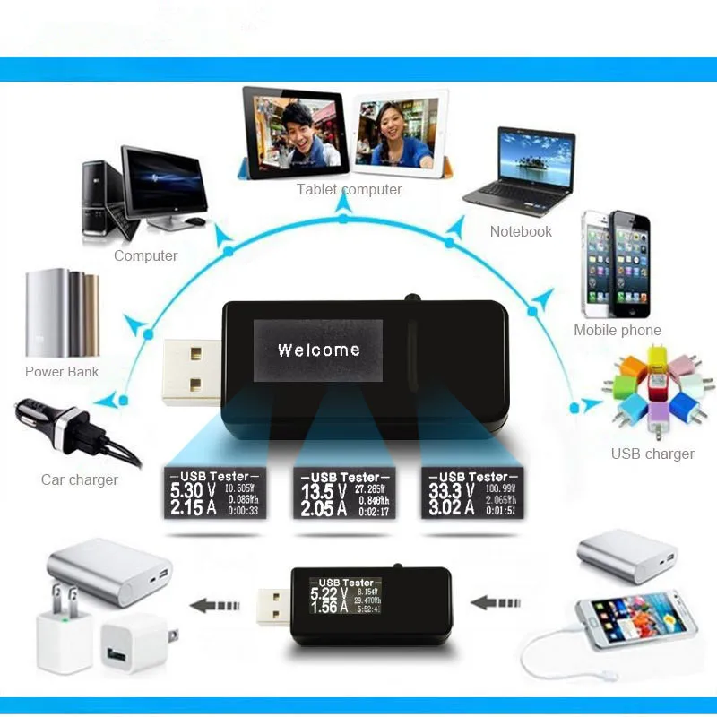 Тестер USB 3 ~ 30 В DC Цифровой вольтметр amperimetro как текущий AMP Вольт Амперметр