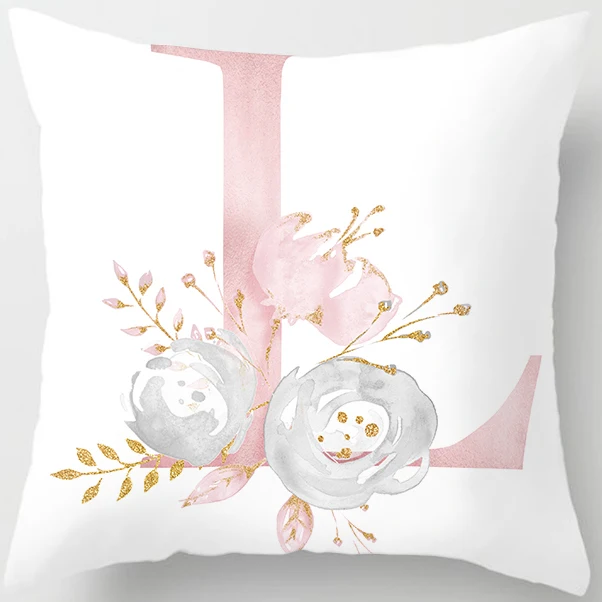 TPR116-L Украшение для детской комнаты, наволочка с буквами, чехол для подушки с английским алфавитом, чехол для подушки из полиэстера для дивана, украшение для дома, цветочный чехол для подушки - Цвет: TPR116-L