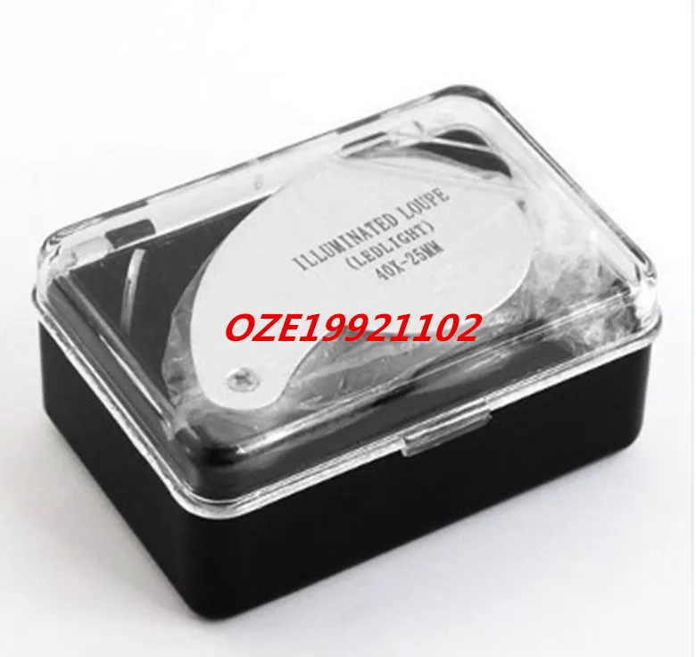 1PCS LED Light 40X 25mm 30X 21MM Folding Jewelry Loupe Magnifying Glass Magnifier Stationery | Канцтовары для офиса и дома