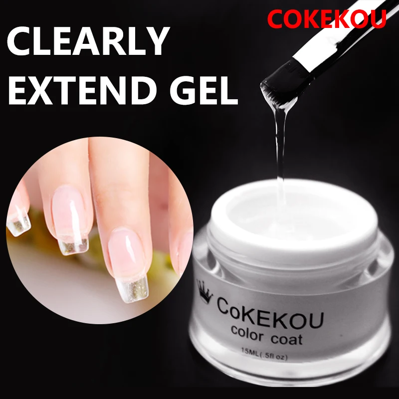 

CoKEKOU LED Hard Jelly Gel Thick Nail Art Manicure Mold Clear Pink Camouflage Jelly Builder Nail Extend UV soak-off gel lacquer
