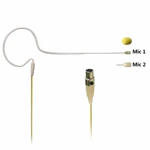 Мини-конденсаторный микрофон с разъемом XLR, цвет кожи, 3 контакта, для нательного передатчика