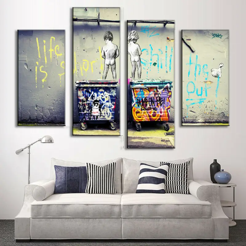 Хит продаж набор Banksy Art Life Is Short Chill The Duck Out Классический абстрактный Рисунок
