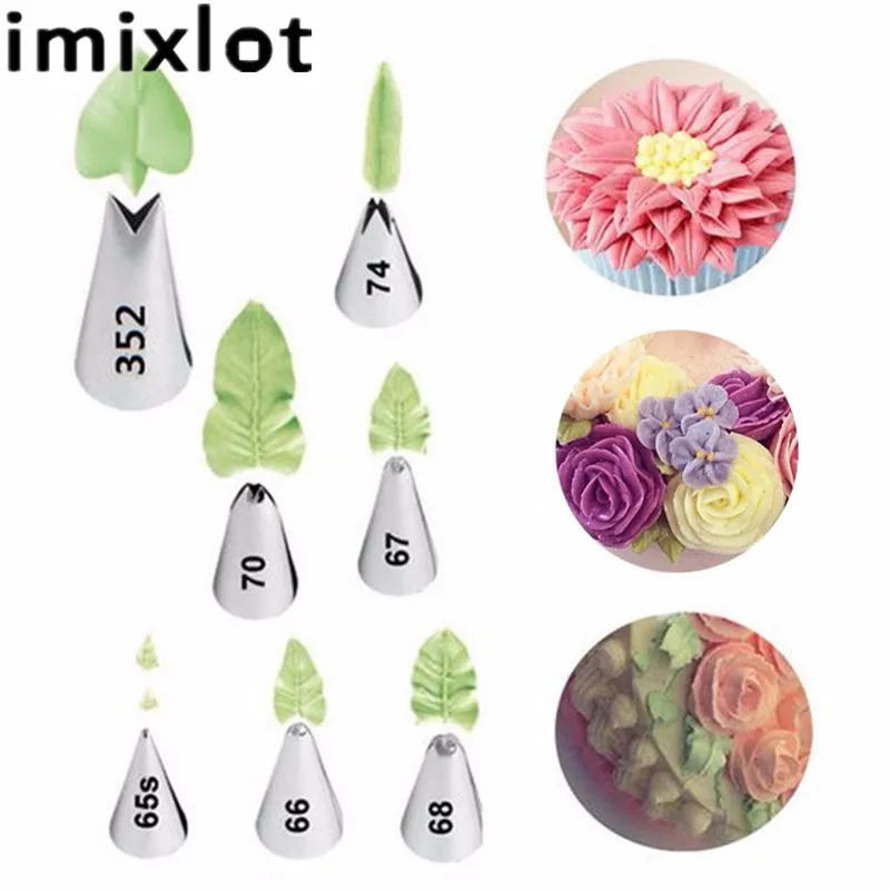 Imixlot 7 шт./компл. бесшовные средние декоративные насадки из нержавеющей стали Wilton