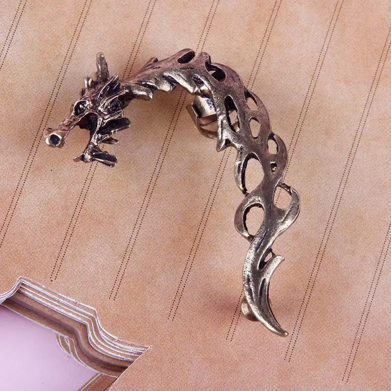 Ретро готика Рок Панк полый ревущий Дракон уха манжеты зажимные серьги-клипсы