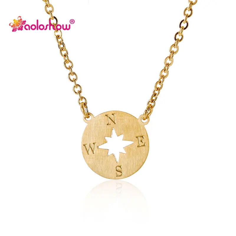 Изящное ожерелье с компасом для женщин ювелирное изделие из нержавеющей стали