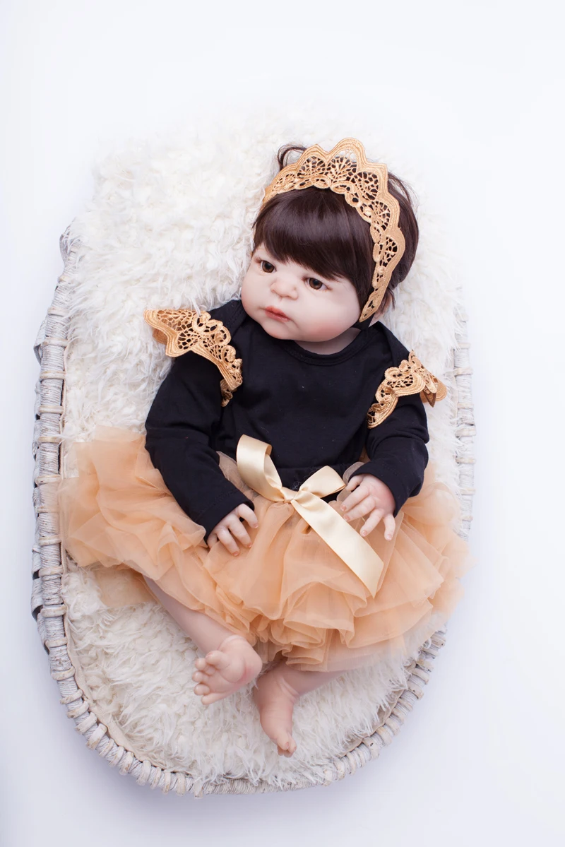 55 см всего тела силиконовые перерожденные куклы игрушки Реалистичные Baby реборн