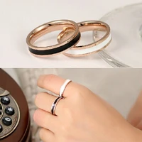 women jewelry imitation ceramic ring blackwhite resin tail finger ring titanium steel rose gold color enamel ring women r007 1