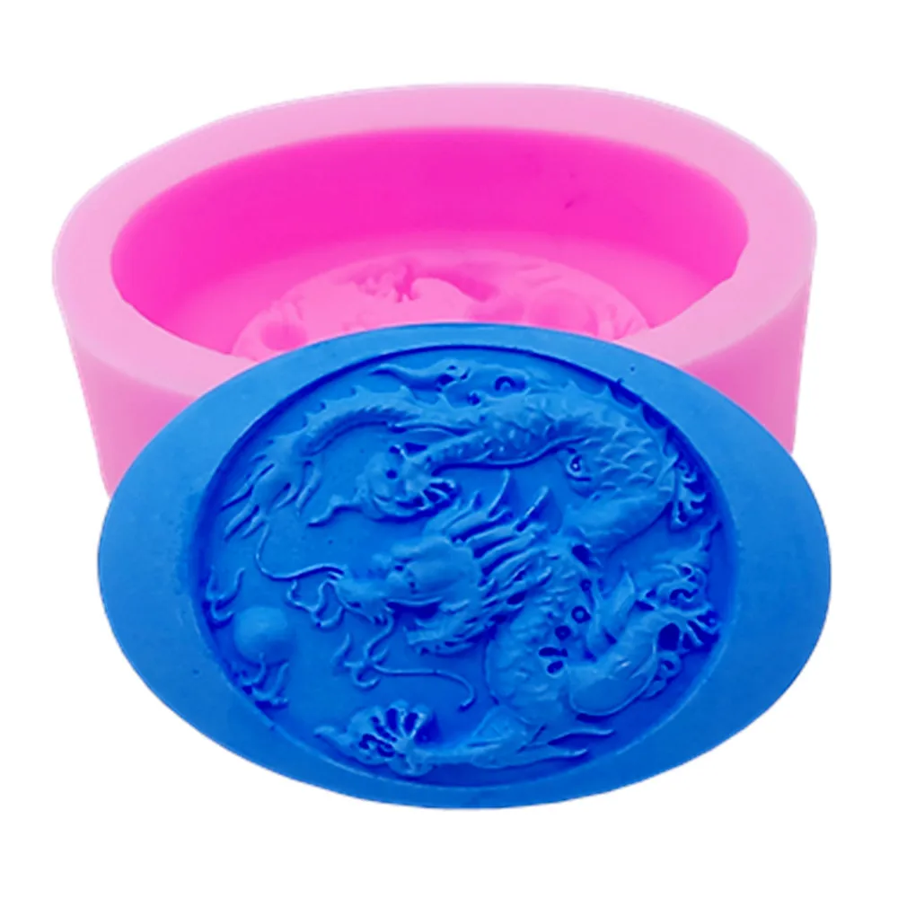 Китайский дракон DIY формы для мыла 3D Овальные силиконовые ручной работы|form for|diy soap