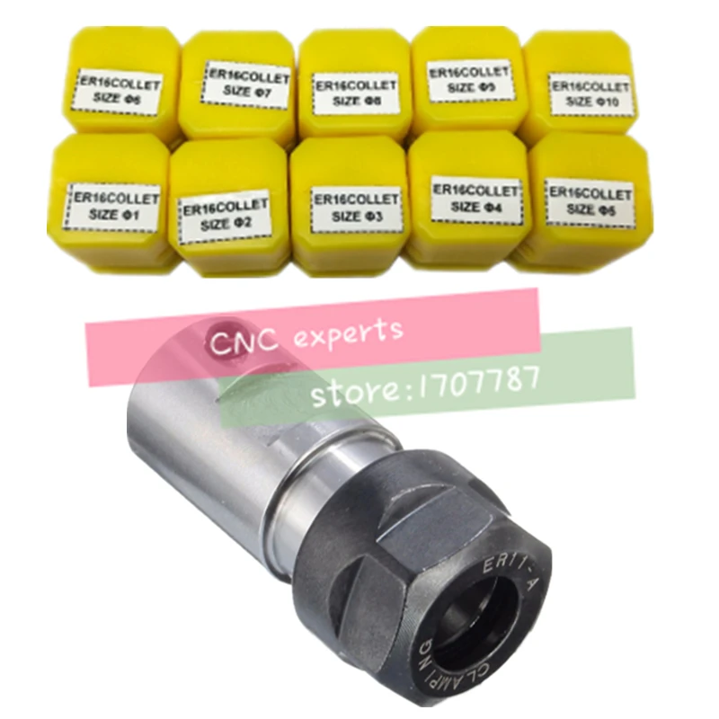 

ER16Spring Collet 10PCS C20 ER16 Collet Chuck Motor Shaft Extension Rod Spindle Collet Lathe Tools Holder Inner 5MM 6MM 8MM 10MM
