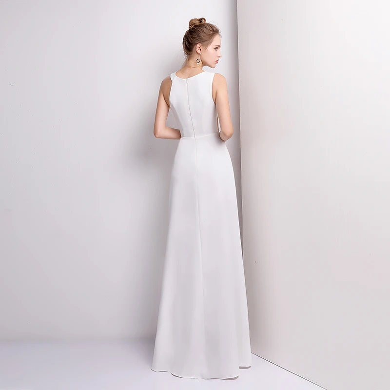 

Mermaid Slit Prom Dresses Satin Vestido De Festa Gala Jurken Sleeveless Prom Long Elegant Dresses Women Evening Dress