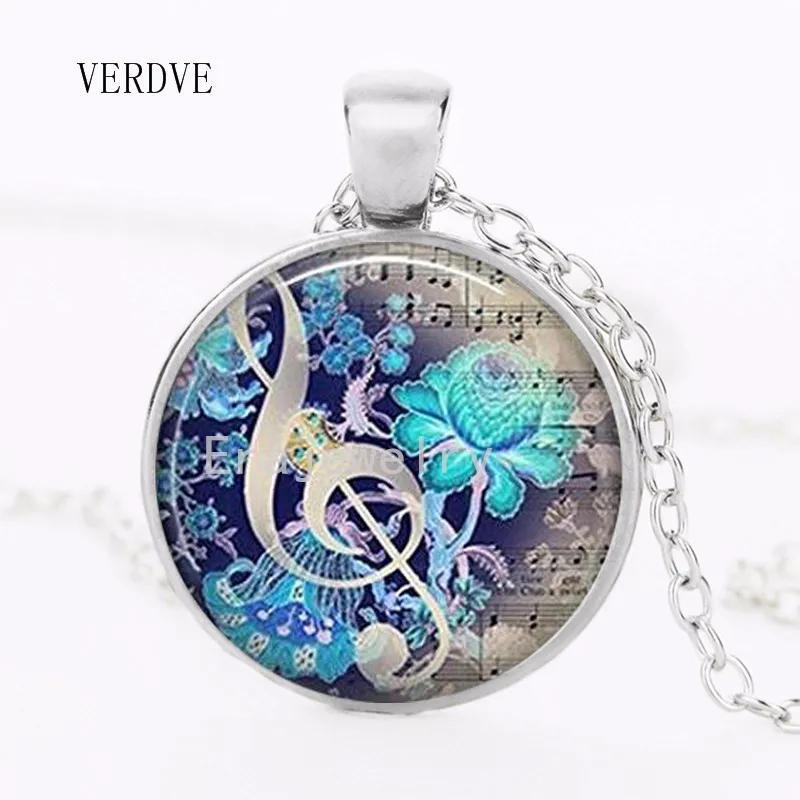 VERDVE Новое модное ожерелье для фортепиано и нот серебро/Посеребренная бронзовая