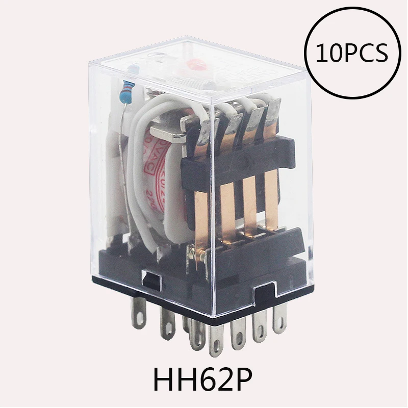 10 шт. реле мощности катушки LY2NJ DC12V/DC24V/DC110V/AC220V миниатюрное DPDT 8 контактов LY2 HH62P JQX 13F