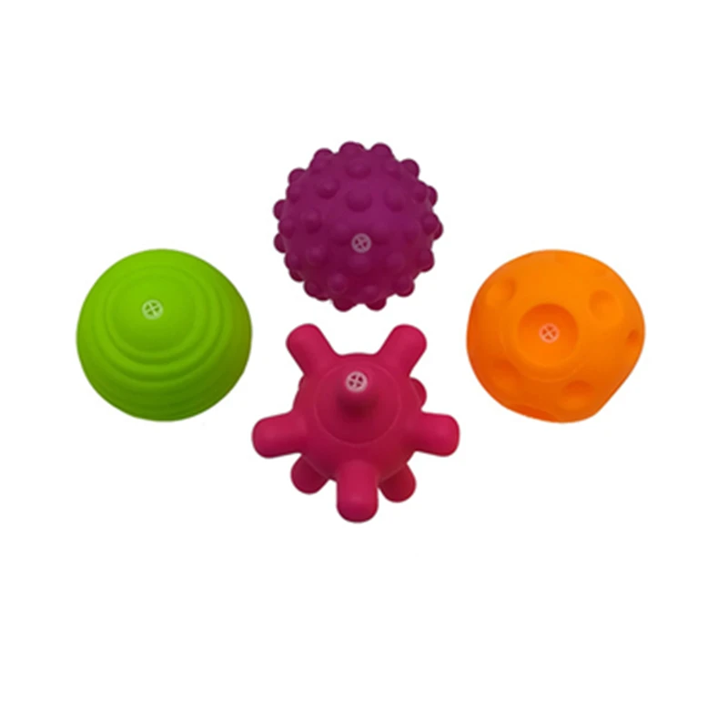 four balls Текстурированный набор мульти мячей развивающая тактильная игрушка для ребенка детские сенсорные игрушки, ручной мяч детский тренировочный мяч массажный Мягкий Мяч - Цвет: four balls