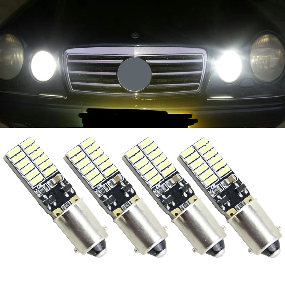 

4pcs T11 BA9S T4W H6W 363 1445 17053 182 White 24 LED 4014 SMD Car Wedge Side Light Lamp Bulb 12V parking Light source