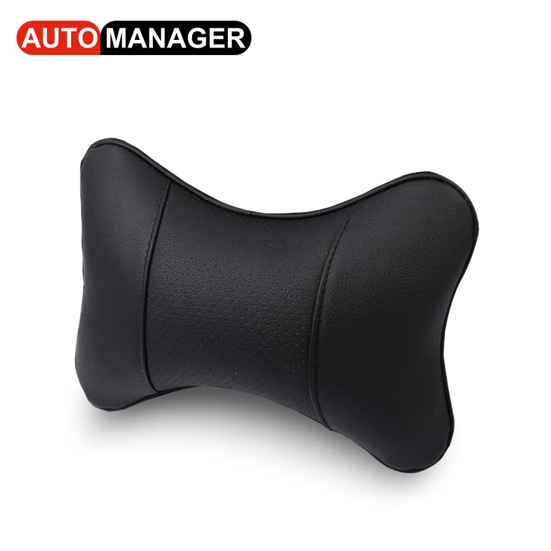 Neck Pillow Совершенно новая Автомобильная подушка для шеи, Автомобильная подушка для поддержки головы и поясницы, дышащая Кожаная подушка для шеи, подголовник - Цвет: Neck Pillow