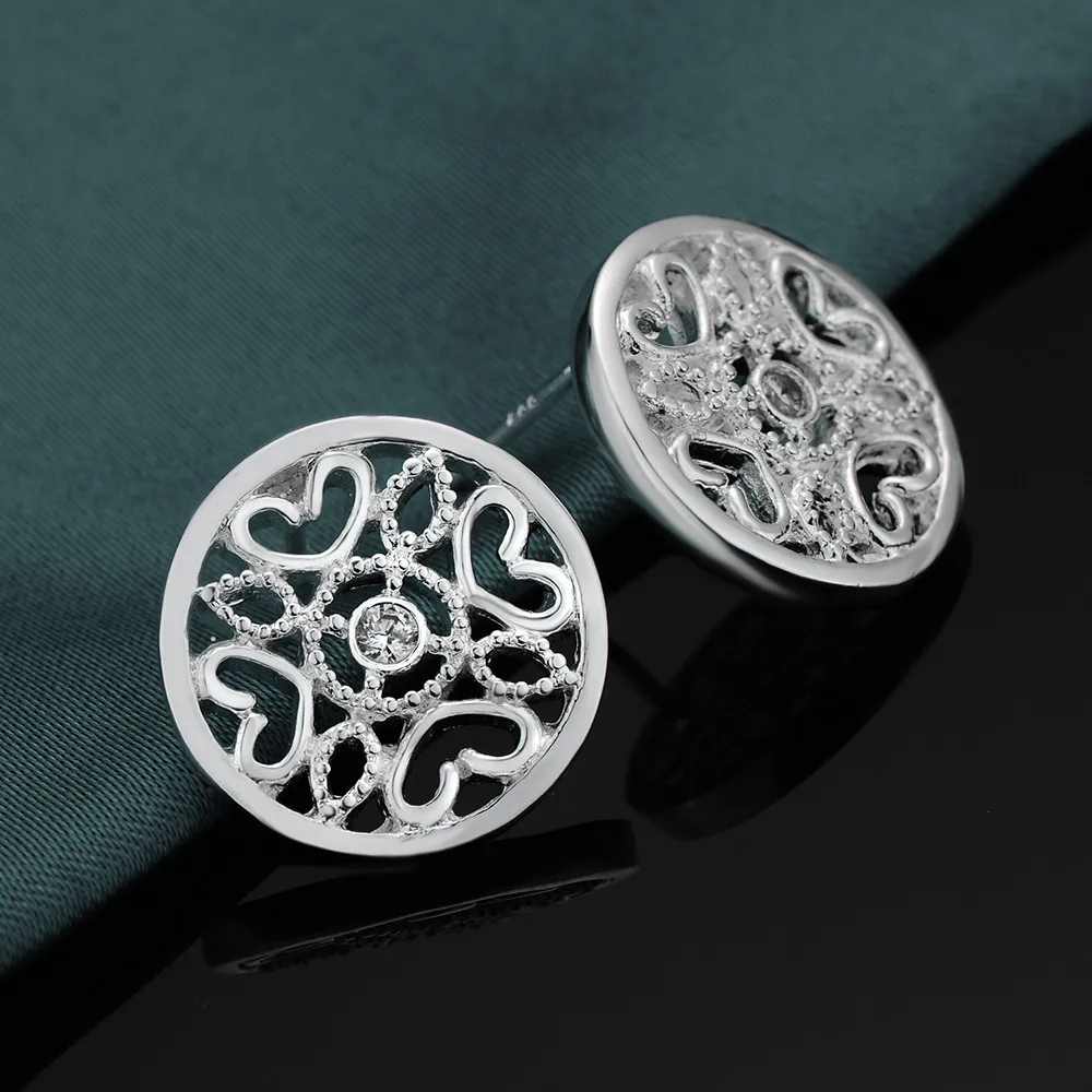 Красивые классические высококачественные посеребренные серьги для женщин