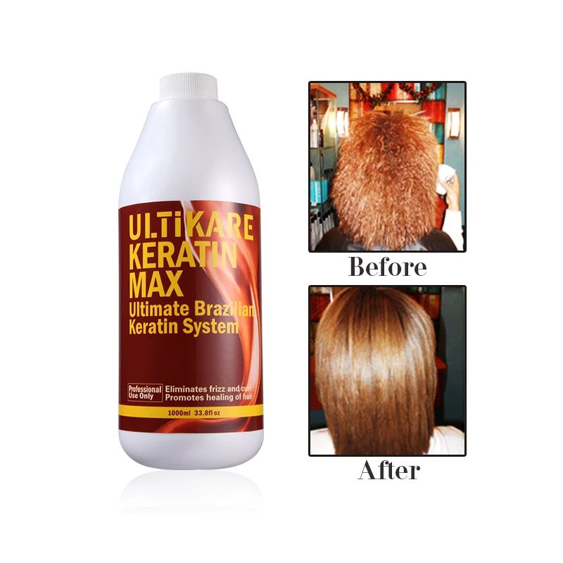 

1000ml Free Formalin Keratin Hair Treatment Straightening and 500ml Purifying Shampoo Smooth Shiny and Repair Damage Hair