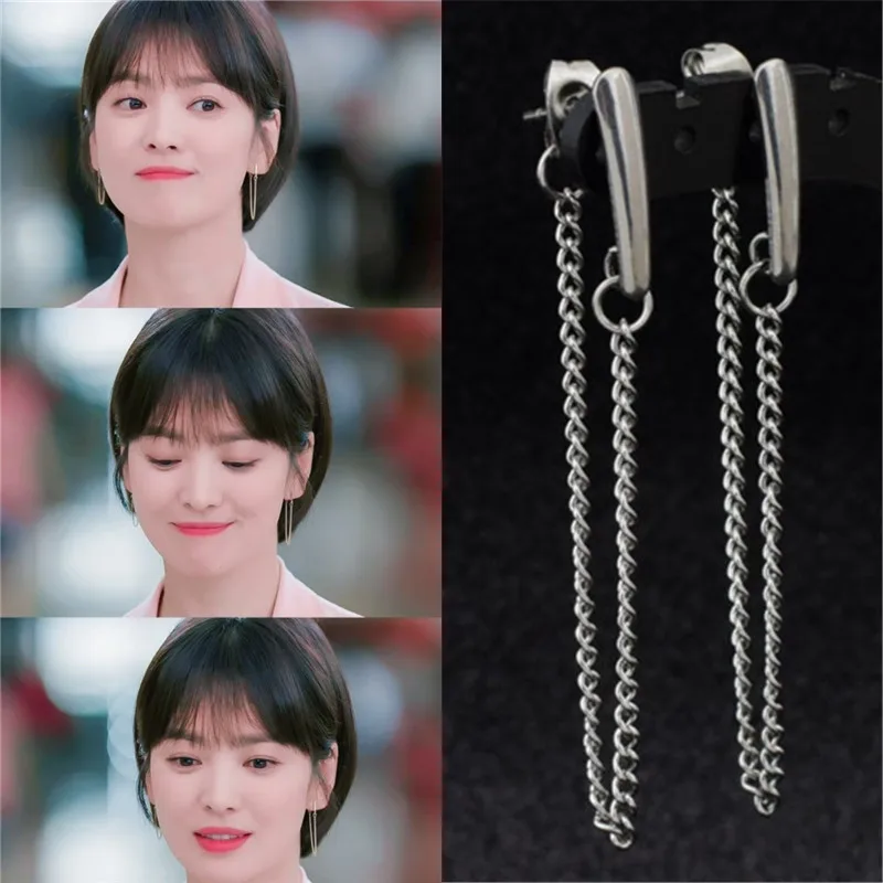 Новые корейские геометрические серьги KPOP DNA 2019 TV в стиле бойфренда песни Hye Kyo с