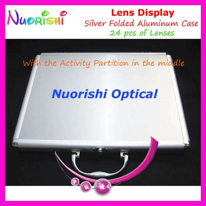 Портативный Серебристый алюминиевый 24 шт. оптические линзы образец дисплей