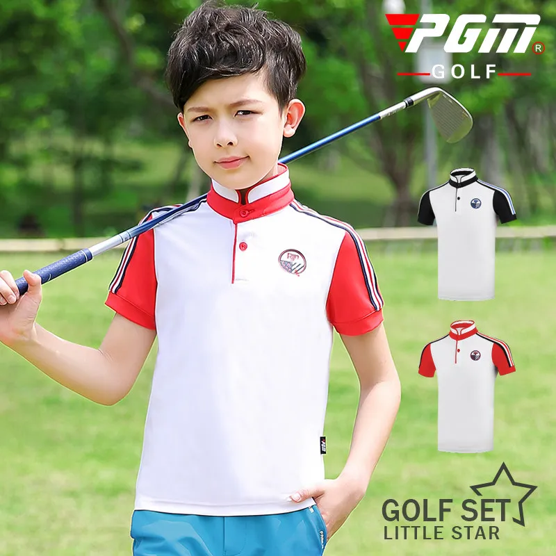 

New PGM Children's Golf Clothing Short Sleeve T-Shirt Boy Outdoor Sports Summer Casual Clothes Soft Comfortable with Jersey Men