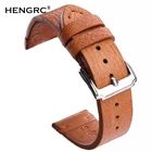 Ремешок из воловьей кожи для мужских и женских наручных часов, винтажный браслет, с пряжкой из нержавеющей стали, 18 мм 20 мм 22 мм