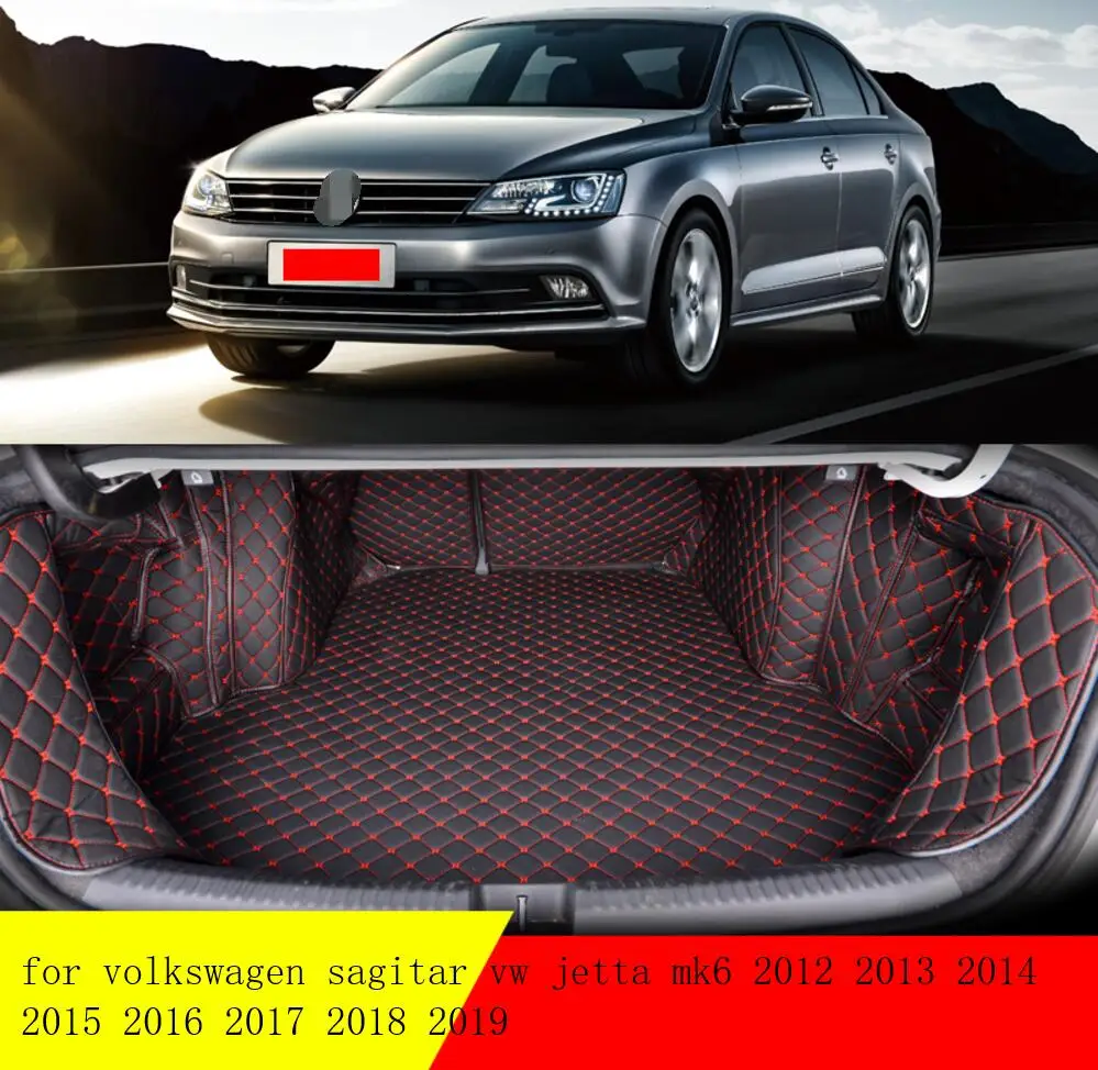 Коврик для багажника из волокнистой кожи volkswagen sagitar vw jetta mk6 2012 2013 2014 2015 2016 2017 2018 2019